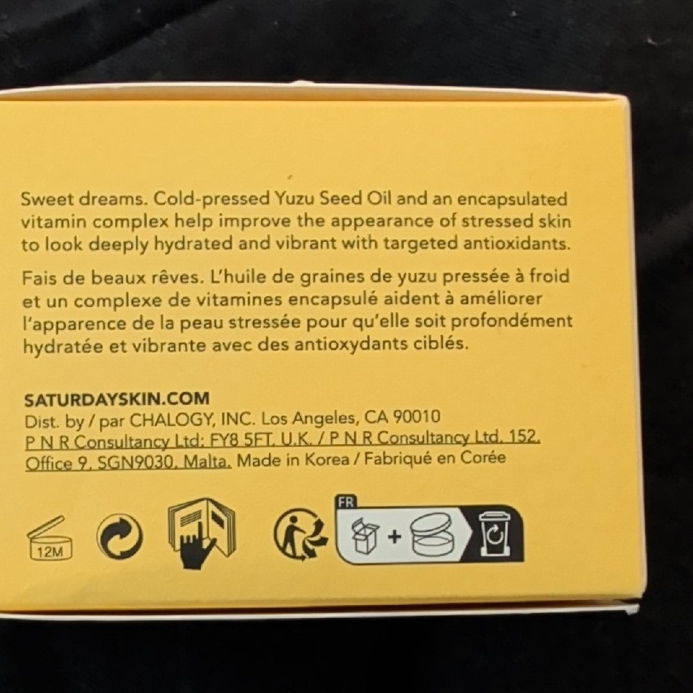 Yuzu Vitamin C Sleep Mask - Yellow - Picture 2 of 8